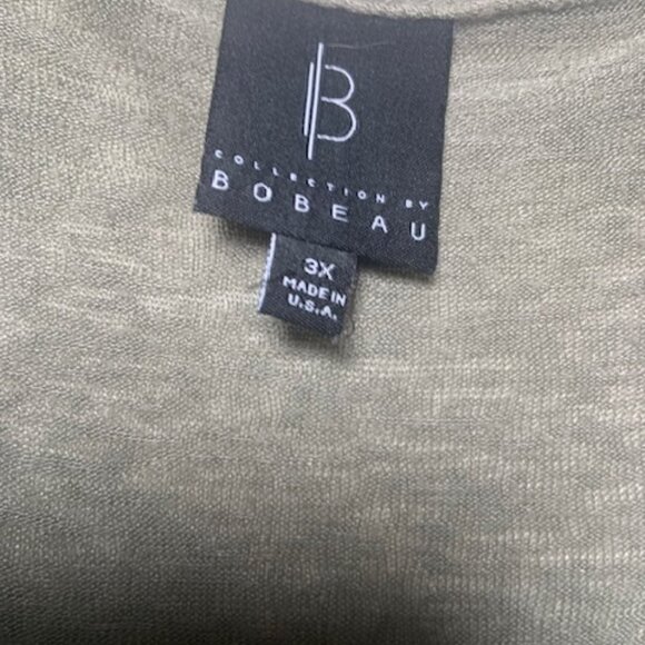 Bobeau Boho Feminine Crochet Detail Open Flowy Muted Sage Cardigan Top- Size 3X - Picture 3 of 7